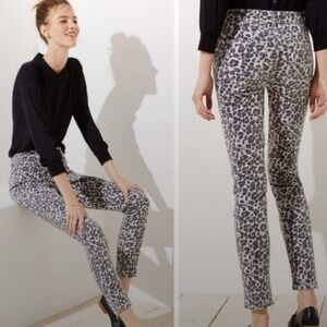 LOFT Leopard Print Modern Skinny Ankle Stretch Jeans 22‎ Plus Size 22 New